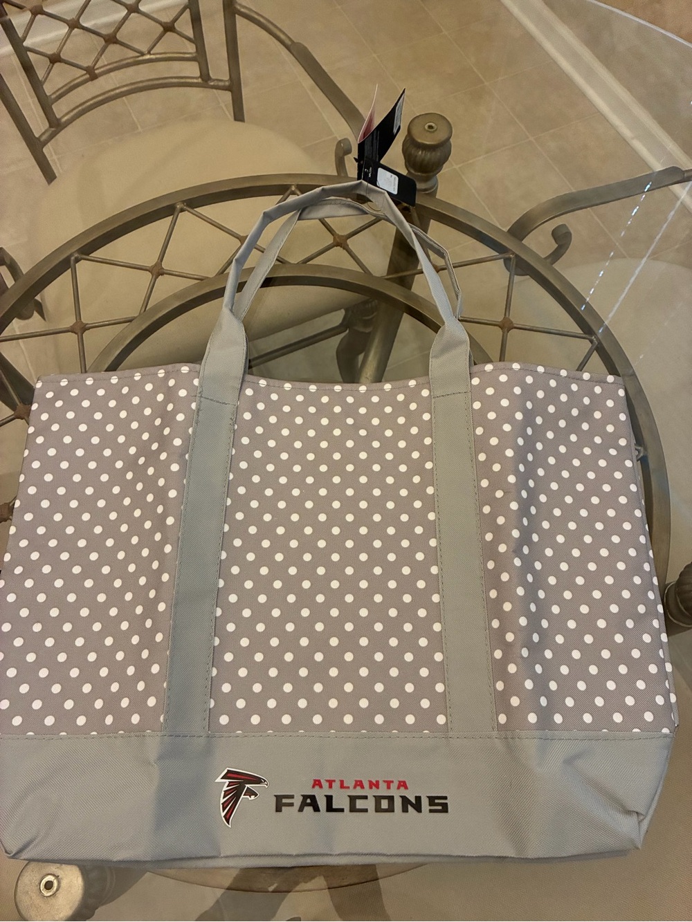 Gray Polka Dot Tote Bag
